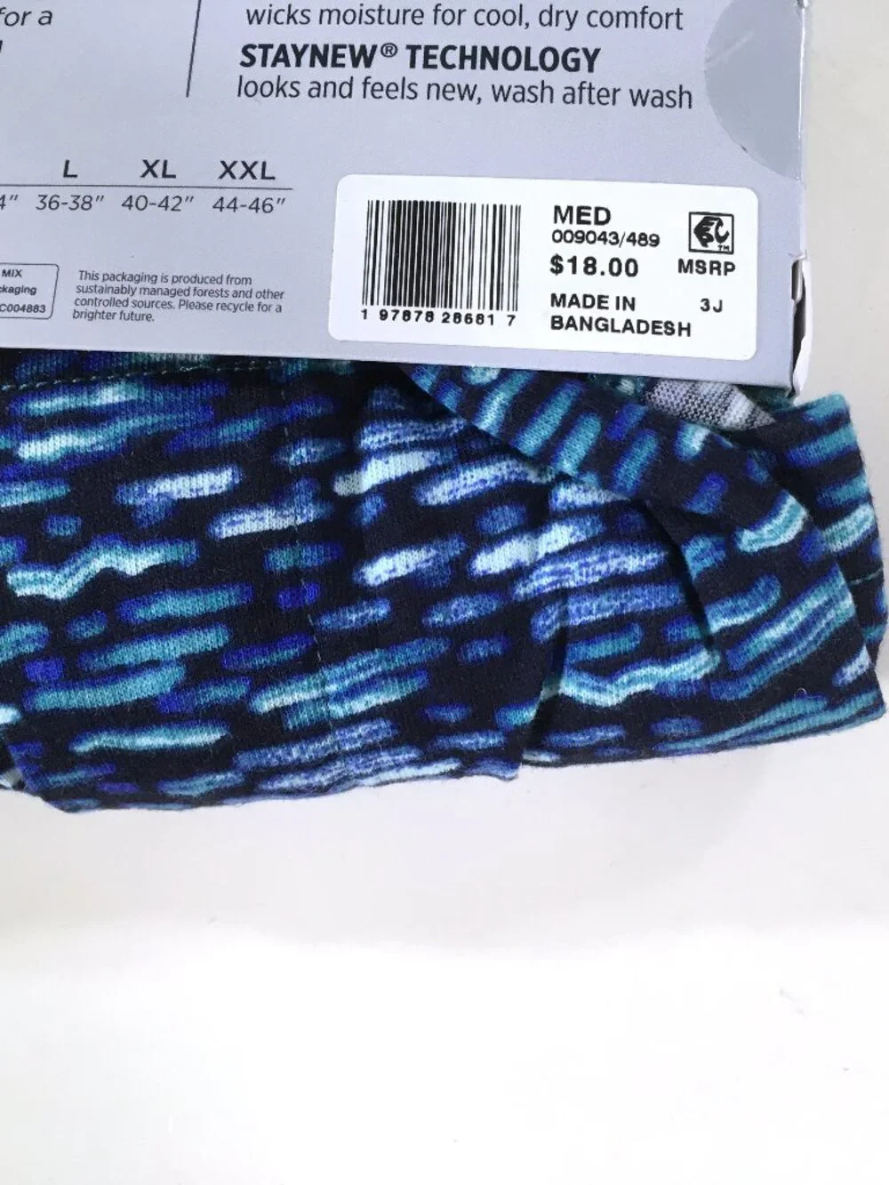 Jockey Lightweight Cotton Blend Boxers Pack of 2 Mens Size M Medium Blue